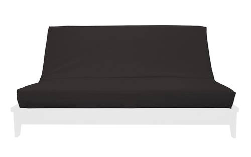 Abby Charcoal Velvet Texture Fabric Futon Cover by Prestige