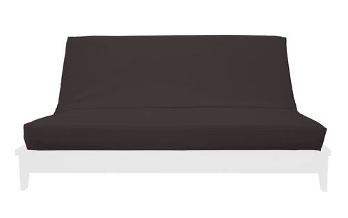 Abby Chocolate Velvet Texture Fabric Futon Cover by Prestige