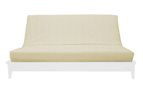 Abby Cream Velvet Texture Fabric Futon Cover by Prestige