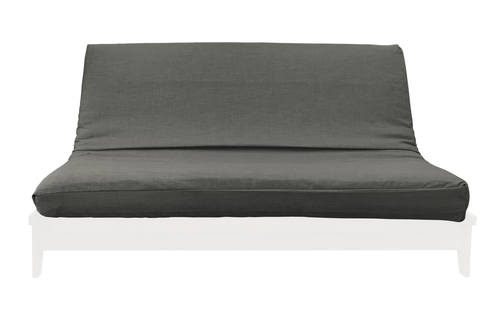 Medley Charcoal Linen Texture Futon Cover by Prestige