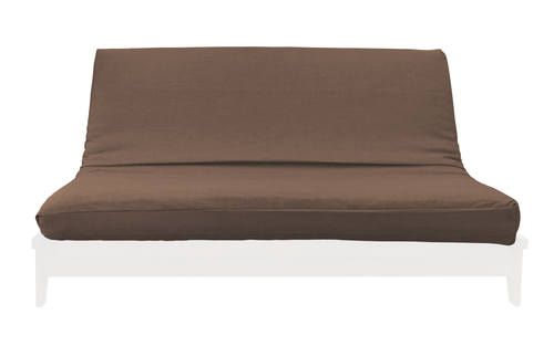 Medley Chocolate Linen Texture Futon Cover by Prestige