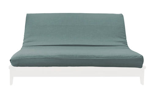 Medley Teal Linen Texture Futon Cover by Prestige