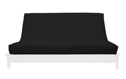 Ibiza Black Suede Texture Futon Cover by Prestige