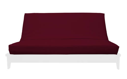 Ibiza Burgundy Suede Texture Futon Cover by Prestige