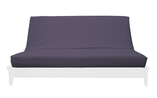 Ibiza Eggplant Suede Texture Futon Cover by Prestige