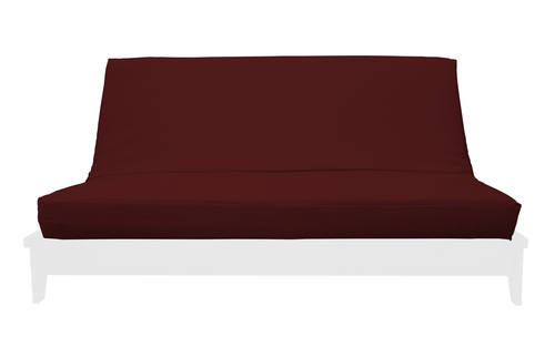 Premium Solid Burgundy Futon Cover by Prestige