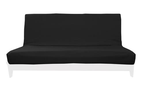 Sachi Black Linen-Like Texture Futon Cover by Prestige