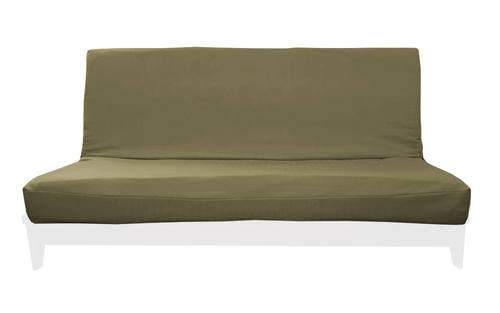 Sachi Olive Linen-Like Texture Futon Cover by Prestige