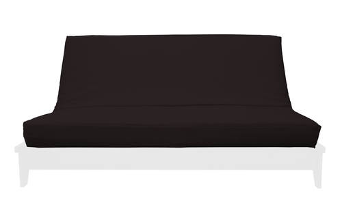 Samantha Black Chenille Texture Futon Cover by Prestige