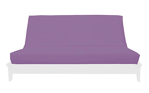 Abby Lavender Velvet Texture Fabric Futon Cover by Prestige