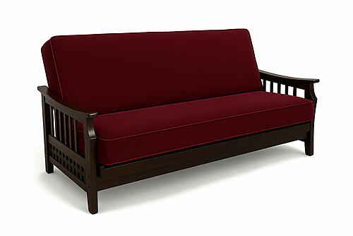 Suede Burgundy Futon Cover Full w/Piping (54