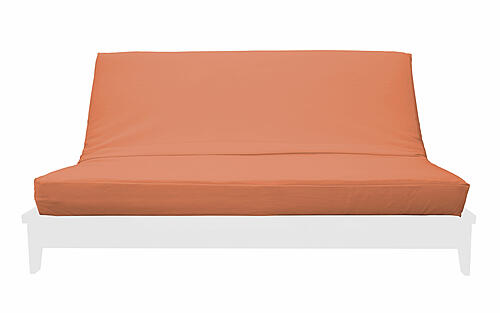 Premium Solid Coral Futon Cover by Prestige