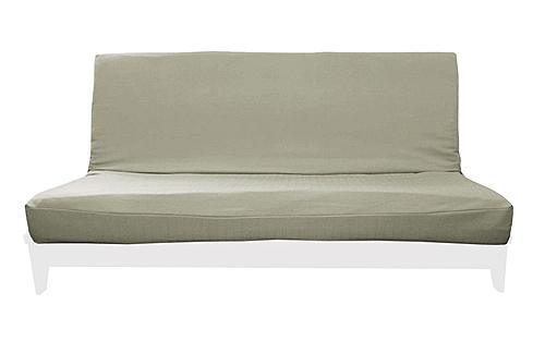 Sachi Light Gray Linen-Like Texture Futon Cover by Prestige