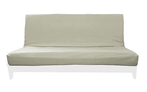 Sachi Mushroom Linen-Like Texture Futon Cover by Prestige