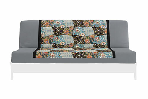 Japanese Printed Futon Cover - Geometric (Gray & Black)