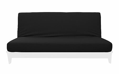 Sachi Black Linen-Like Texture Futon Cover by Prestige