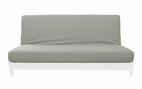 Sachi Light Gray Linen-Like Texture Futon Cover by Prestige